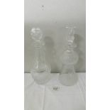 2 good quality cut glass decanters.