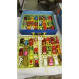 A Matchbox Superfast collectors carrying case with 48 cars.