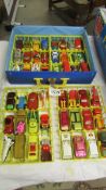 A Matchbox Superfast collectors carrying case with 48 cars.