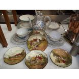 A mixed lot including Royal Doulton, Japanese teapot, cups and saucers etc.