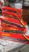 10 boxed Hornby '00' carriages including car carrier.