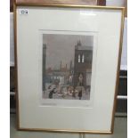 Geoffrey Woolsey Birks (1929-1993) Limited edition print 312/350 entitled Newspaper boys fight,