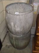 2 vintage galvanised dolly tubs.