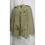 A Khaki military tunic.