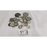 Approximately 85 grams of silver coins.