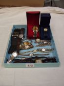 A quantity of watches including Rotary watch with matching bracelet, boxed Sekonda watch etc.