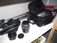 A good selection of camera equipment and dvd camera etc.