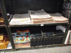 2 shelves of circa 1900 Daily Graphic newspapers,