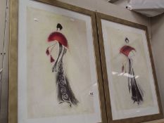 A pair of Marylin Robertson fashion prints