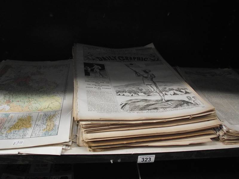 2 shelves of circa 1900 Daily Graphic newspapers, - Image 2 of 2