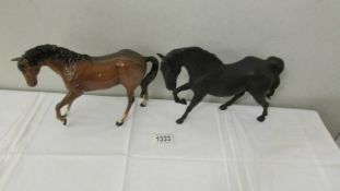 2 Beswick horses.