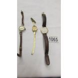 3 ladies wrist watches - Rotary, Seiko and Ingersol.