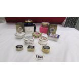 7 trinket boxes including Spode and Royal Albert together with 2 Stratton pill boxes and 3 others.