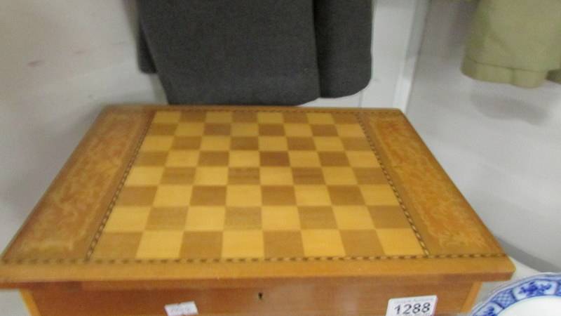 An inlaid chess table. - Image 2 of 3