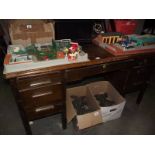 A 1930/50's oak double pedestal office desk.