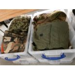2 boxes of Army/Military clothing including jackets