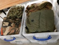 2 boxes of Army/Military clothing including jackets