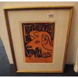Pablo Picasso (1881-1973) Plate signed lithographic print Expostion Vallauris,