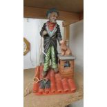 A Capo Di Monte figure of a chimney sweep.