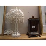 A decorative lamp and lidded box