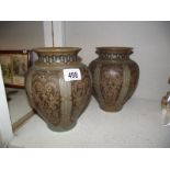 A pair of large Doulton vases by Elizabeth Simmons.
