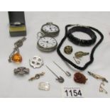 A miscellaneous collection of jewellery and watches including some gold and silver items.