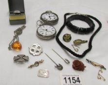 A miscellaneous collection of jewellery and watches including some gold and silver items.