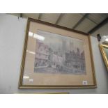 A framed and glazed print 'Lincoln 1840'