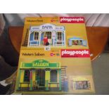 A 1970's Playpeople western bank set 2512 and western saloon set 2511.