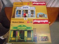 A 1970's Playpeople western bank set 2512 and western saloon set 2511.