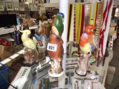 8 vintage bird figures