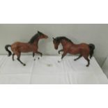 2 Beswick horses.