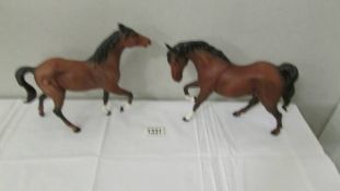 2 Beswick horses.