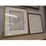 2 framed and glazed maps of 'Rutlandshire'