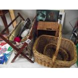 A selection of wicker baskets/knitting baskets etc.
