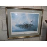 A framed and glazed limited edition print 'Guns of War' by Ben Maile.