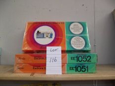 3 unopened Norelco Electronic Educational kits, EE1050, EE1051 and EE1052.