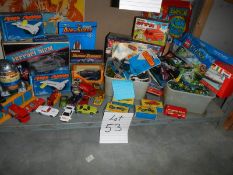 A mixed lot of vintage toys including Matchbox, marbles, Star Wars, Lego etc.
