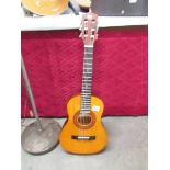 An Encore Enczon Spanish guitar with soft case, in good condition.