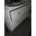 A painted 2 drawer chest.