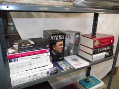A shelf of Winston Churchill biographies,