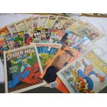 A quantity of used comics including Spiderman & Forever People etc.