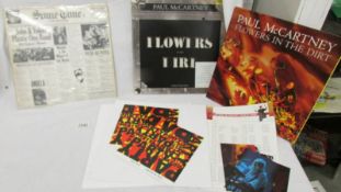 2 LP records being Paul McCartney 'Flowers in the Dark' complete with album, 7" single, poster,
