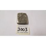 A hall marked silver vesta case.