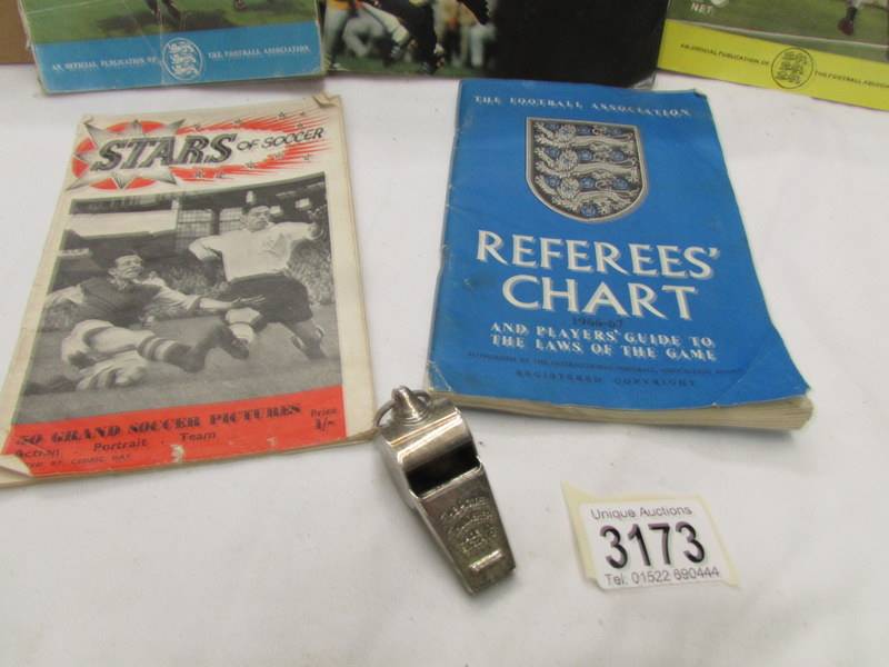 A Football Association chart with whistle, 1953-54 and 1955 - 56 FA year books, - Image 5 of 5