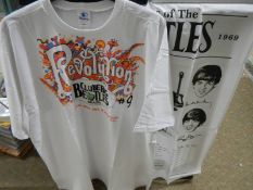 A Beatles revolution T shirt and a Hits of Beatles tea towel.