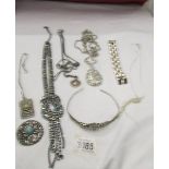 A quantity of jewellery including some silver items.