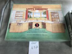 A Vintage Lotts chemistry set No:3, manufactured by Lotts Bricks Ltd.