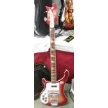 A 2000 left hand model 4003 solid body bass with Rick-o-Sound, Made in USA.