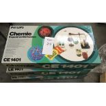 3 Philips CE1401 German chemistry sets, may be missing some components, so being sold as seen,